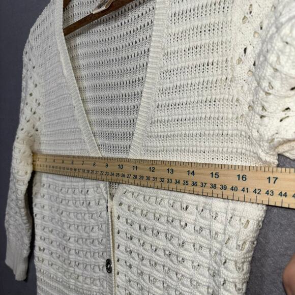 Vintage DKNY 90s Fairy Cottagecore Light Knit Crochet Cardigan Sweater Small - Picture 6 of 6